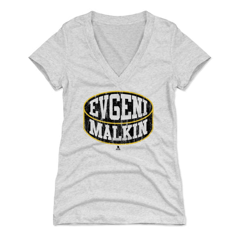 Pittsburgh Penguins Evgeni Malkin Women's V-Neck T-Shirt Women's V-Neck T-Shirt 500 LEVEL Tri Ash S Women's V-Neck T-Shirt