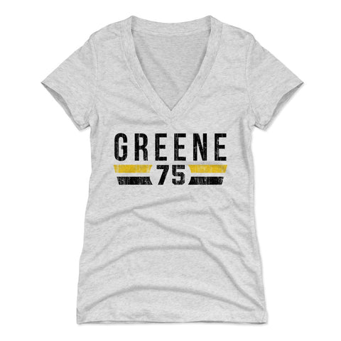 Joe Greene Font K Women's V-Neck T-Shirt Women's V-Neck T-Shirt 500 LEVEL Tri Ash S Women's V-Neck T-Shirt