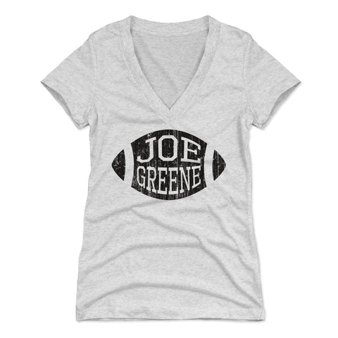 Joe Greene Football K Women's V-Neck T-Shirt Women's V-Neck T-Shirt 500 LEVEL Tri Ash S Women's V-Neck T-Shirt