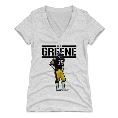 Joe Greene Play K Women's V-Neck T-Shirt Women's V-Neck T-Shirt 500 LEVEL Tri Ash S Women's V-Neck T-Shirt