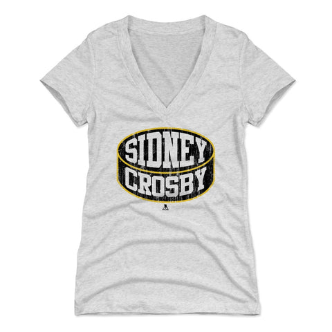 Pittsburgh Penguins Sidney Crosby Women's V-Neck T-Shirt Women's V-Neck T-Shirt 500 LEVEL Tri Ash S Women's V-Neck T-Shirt