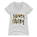 Pittsburgh Penguins Sidney Crosby Women's V-Neck T-Shirt Women's V-Neck T-Shirt 500 LEVEL Tri Ash S Women's V-Neck T-Shirt