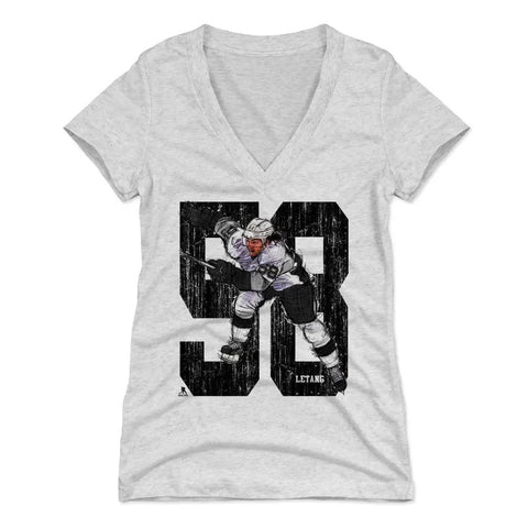Pittsburgh Penguins Kris Letang Women's V-Neck T-Shirt Women's V-Neck T-Shirt 500 LEVEL Tri Ash S Women's V-Neck T-Shirt