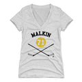 Pittsburgh Penguins Evgeni Malkin Women's V-Neck T-Shirt Women's V-Neck T-Shirt 500 LEVEL Tri Ash S Women's V-Neck T-Shirt