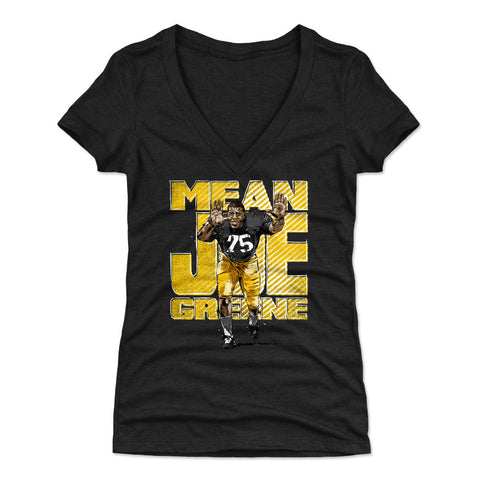 Joe Greene Bold  Women's V-Neck T-Shirt Women's V-Neck T-Shirt 500 LEVEL Tri Black S Women's V-Neck T-Shirt