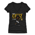 Pittsburgh Pirates Oneil Cruz Women's V-Neck T-Shirt Women's V-Neck T-Shirt 500 LEVEL Tri Black S Women's V-Neck T-Shirt