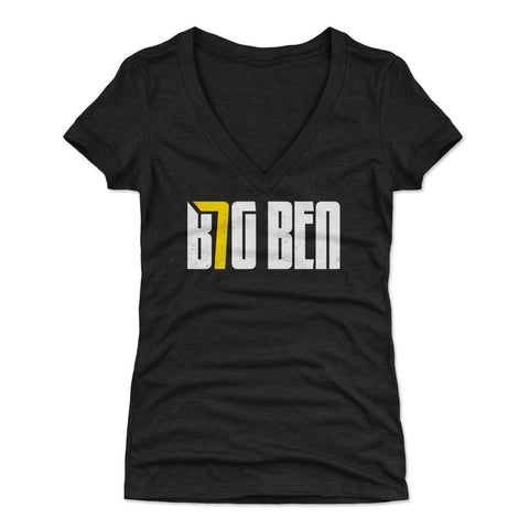 Pittsburgh Big Ben Number  Women's V-Neck T-Shirt Women's V-Neck T-Shirt 500 LEVEL   