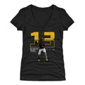 Pittsburgh Pirates Ke'Bryan Hayes Women's V-Neck T-Shirt Women's V-Neck T-Shirt 500 LEVEL Tri Black S Women's V-Neck T-Shirt