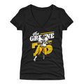 Joe Greene Retro  Women's V-Neck T-Shirt Women's V-Neck T-Shirt 500 LEVEL Tri Black S Women's V-Neck T-Shirt