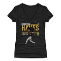 Pittsburgh Pirates Ke'Bryan Hayes Women's V-Neck T-Shirt Women's V-Neck T-Shirt 500 LEVEL Tri Black S Women's V-Neck T-Shirt