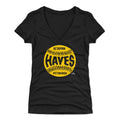 Pittsburgh Pirates Ke'Bryan Hayes Women's V-Neck T-Shirt Women's V-Neck T-Shirt 500 LEVEL Tri Black S Women's V-Neck T-Shirt