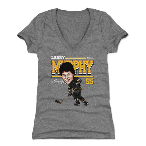 Larry Murphy Pittsburgh Cartoon  Women's V-Neck T-Shirt Women's V-Neck T-Shirt 500 LEVEL   