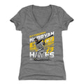 Pittsburgh Pirates Ke'Bryan Hayes Women's V-Neck T-Shirt Women's V-Neck T-Shirt 500 LEVEL Tri Gray S Women's V-Neck T-Shirt