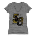 Pittsburgh Penguins Kris Letang Women's V-Neck T-Shirt Women's V-Neck T-Shirt 500 LEVEL Tri Gray S Women's V-Neck T-Shirt