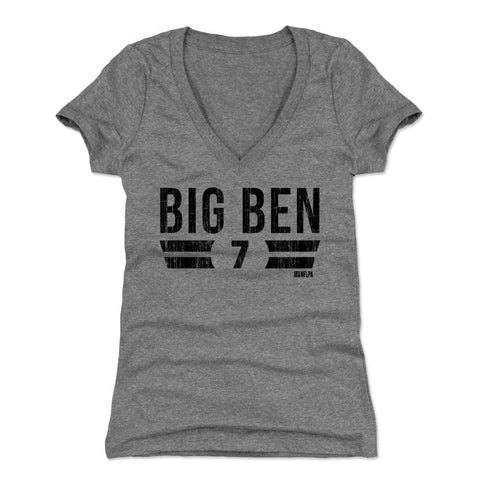 Ben Roethlisberger Big Ben Font K Women's V-Neck T-Shirt Women's V-Neck T-Shirt 500 LEVEL   