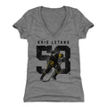 Pittsburgh Penguins Kris Letang Women's V-Neck T-Shirt Women's V-Neck T-Shirt 500 LEVEL Tri Gray S Women's V-Neck T-Shirt