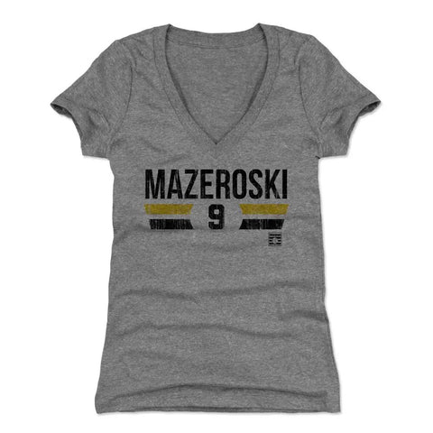 Pittsburgh Pirates Bill Mazeroski Women's V-Neck T-Shirt Women's V-Neck T-Shirt 500 LEVEL Tri Gray S Women's V-Neck T-Shirt