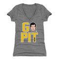 Pittsburgh Penguins Evgeni Malkin Women's V-Neck T-Shirt Women's V-Neck T-Shirt 500 LEVEL Tri Gray S Women's V-Neck T-Shirt