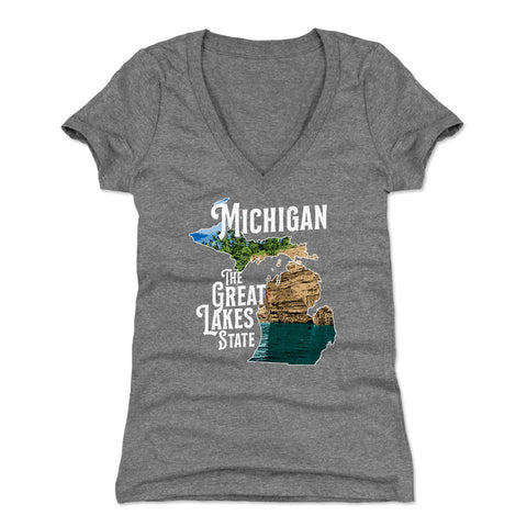 Michigan The Great Lakes State Silhouette WHT