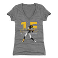 Pittsburgh Pirates Oneil Cruz Women's V-Neck T-Shirt Women's V-Neck T-Shirt 500 LEVEL Tri Gray S Women's V-Neck T-Shirt