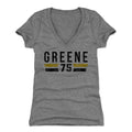 Joe Greene Font K Women's V-Neck T-Shirt Women's V-Neck T-Shirt 500 LEVEL Tri Gray S Women's V-Neck T-Shirt