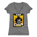 Joe Greene Card  Women's V-Neck T-Shirt Women's V-Neck T-Shirt 500 LEVEL Tri Gray S Women's V-Neck T-Shirt