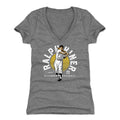 Ralph Kiner Emblem  Women's V-Neck T-Shirt Women's V-Neck T-Shirt 500 LEVEL Tri Gray S Women's V-Neck T-Shirt