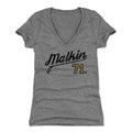 Pittsburgh Penguins Evgeni Malkin Women's V-Neck T-Shirt Women's V-Neck T-Shirt 500 LEVEL Tri Gray S Women's V-Neck T-Shirt