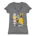 Pittsburgh Penguins Bryan Rust Women's V-Neck T-Shirt Women's V-Neck T-Shirt 500 LEVEL Tri Gray S Women's V-Neck T-Shirt