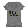 Pittsburgh Penguins Bryan Rust Women's V-Neck T-Shirt Women's V-Neck T-Shirt 500 LEVEL Tri Gray S Women's V-Neck T-Shirt