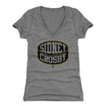 Pittsburgh Penguins Sidney Crosby Women's V-Neck T-Shirt Women's V-Neck T-Shirt 500 LEVEL Tri Gray S Women's V-Neck T-Shirt