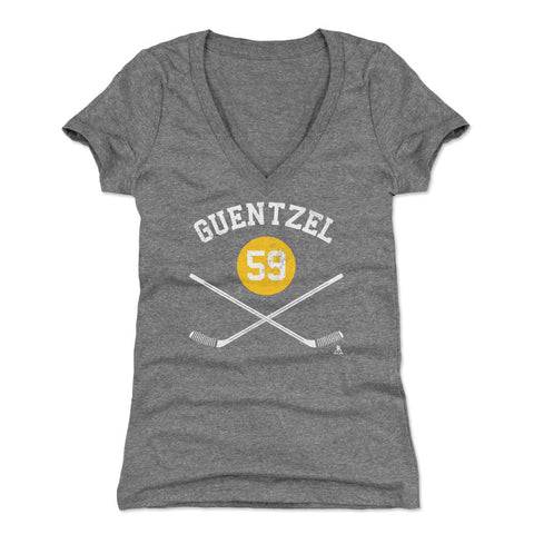Pittsburgh Penguins Jake Guentzel Women's V-Neck T-Shirt Women's V-Neck T-Shirt 500 LEVEL Tri Gray S Women's V-Neck T-Shirt
