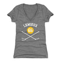 Mario Lemieux Pittsburgh 66 Sticks  Women's V-Neck T-Shirt Women's V-Neck T-Shirt 500 LEVEL   