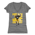 Joe Greene Bold  Women's V-Neck T-Shirt Women's V-Neck T-Shirt 500 LEVEL Tri Gray S Women's V-Neck T-Shirt