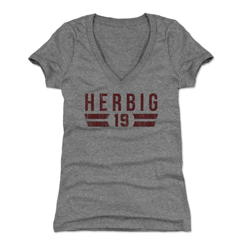 Nick Herbig College Font Women's V-Neck T-Shirt Women's V-Neck T-Shirt 500 LEVEL   