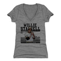 Pittsburgh Pirates Willie Stargell Women's V-Neck T-Shirt Women's V-Neck T-Shirt 500 LEVEL Tri Gray S Women's V-Neck T-Shirt