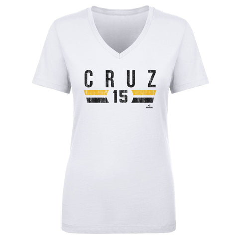 Pittsburgh Pirates Oneil Cruz Women's V-Neck T-Shirt Women's V-Neck T-Shirt 500 LEVEL White S Women's V-Neck T-Shirt