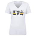 Pittsburgh Pirates Bryan Reynolds Women's V-Neck T-Shirt Women's V-Neck T-Shirt 500 LEVEL White S Women's V-Neck T-Shirt