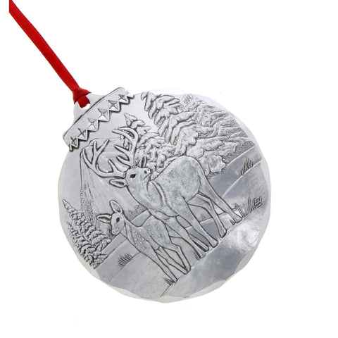 Woodland Deer Ornament – Handcrafted Aluminum Holiday Tree Decoration