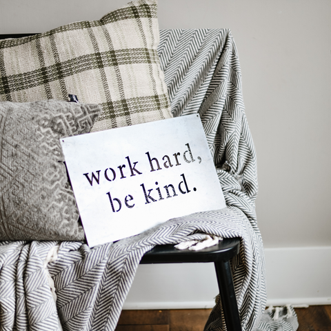 'Work Hard Be Kind' Rectangular Wall Decor