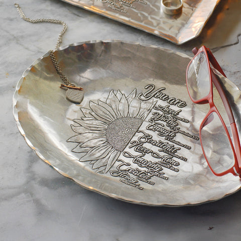 Sunflower Oval Bowl Medium – Handcrafted Decorative Centerpiece by Wendell August Forge