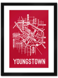 Youngstown, Ohio Street Map College Map Prints School Street Posters   