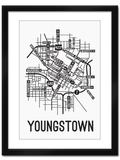 Youngstown, Ohio Street Map College Map Prints School Street Posters   