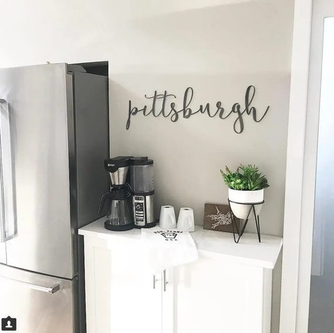 Pittsburgh Script Steel Wall Art Decor Steel Wall Art Keystone Steel Co.   