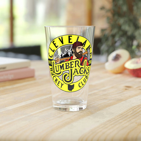 Cleveland Lumberjacks Pint Glass Early 90s  Vintage Ice Hockey   