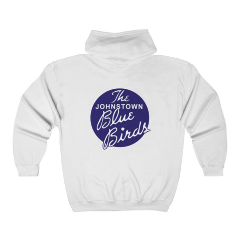 Johnstown Blue Birds Hoodie (Zip)  Vintage Ice Hockey White S 