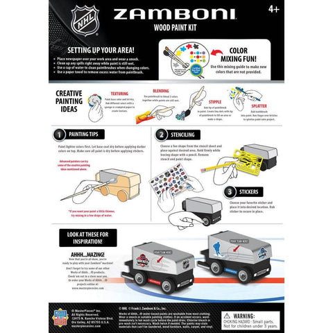 Zamboni Wood Paint Kit | Drawing and Painting Kits Featuring Non Toxic Paint Set & Stickers