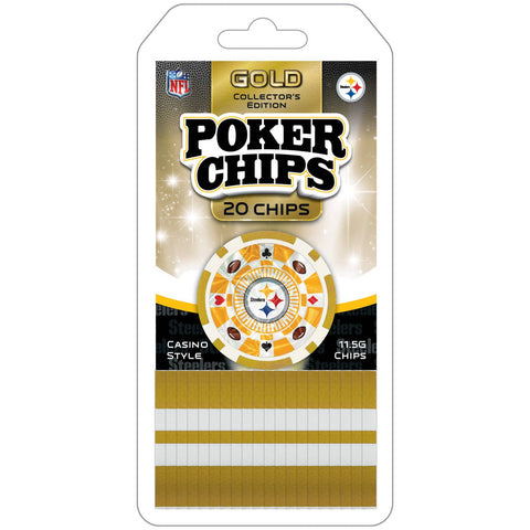 Pittsburgh Steelers 20 Piece Poker Chips Game Masterpieces Puzzles   