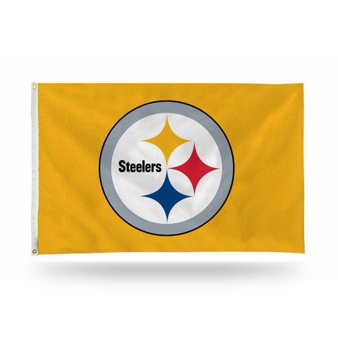 Pittsburgh Steelers 3' x 5' Premium Banner Flag, Yellow Flag Rico Industries