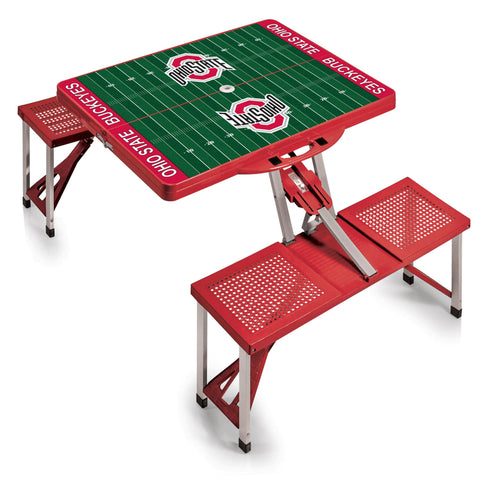 Ohio State Buckeyes - Picnic Table Portable Folding Table with Seats  Picnic Time Family of Brands   